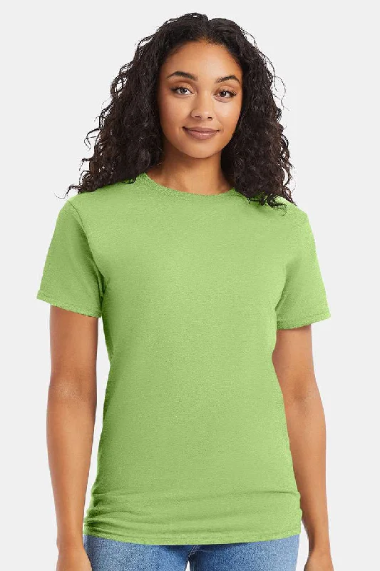 men's slim ties-Hanes Mens ComfortSoft Short Sleeve Crewneck T-Shirt - Lime Green