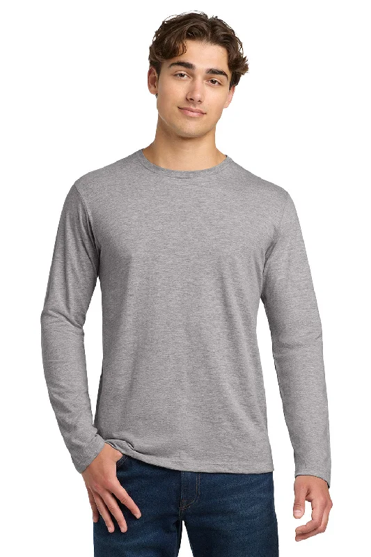 men's athletic sweaters-Gildan Mens Softstyle Long Sleeve Crewneck T-Shirt - Sport Grey