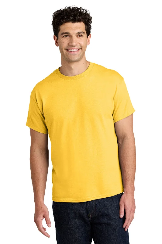 men's casual shorts-Gildan Mens Short Sleeve Crewneck T-Shirt - Daisy Yellow