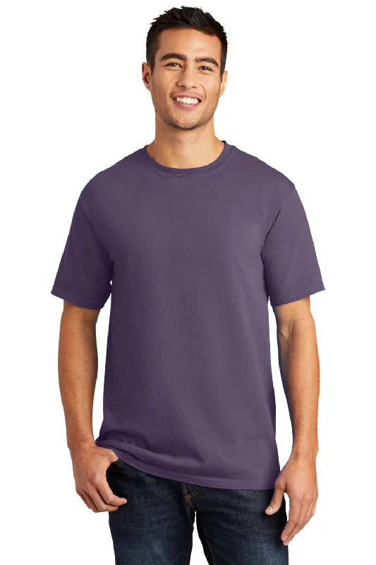 men's softshell shorts-Port & Company Mens Beach Wash Short Sleeve Crewneck T-Shirt - Vintage Plum Purple