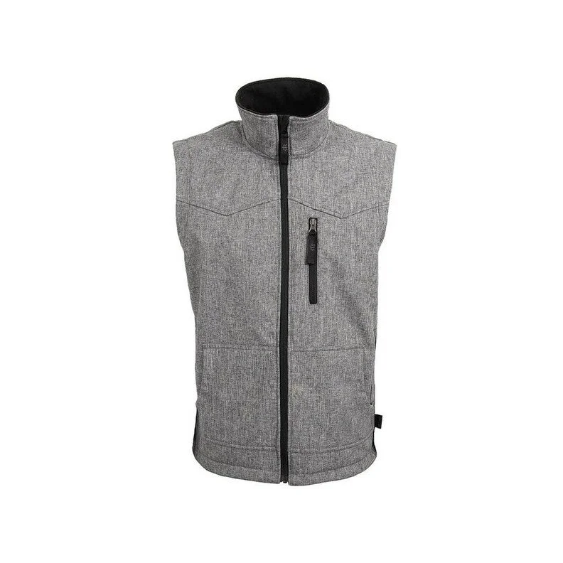 men's puffer vests-StS Ranchwear Western Vest Mens Barrier Zip Light Gray STS3446