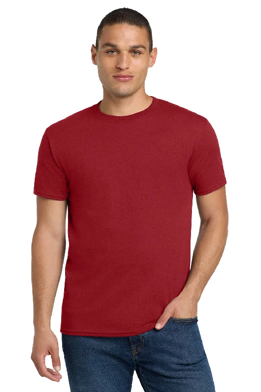 men's slim polos-Jerzees Mens Dri-Power Moisture Wicking Short Sleeve Crewneck T-Shirt - Crimson Red