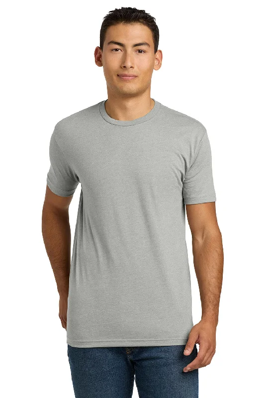 men's cotton vests-Next Level Mens CVC Jersey Short Sleeve Crewneck T-Shirt - Silk Grey