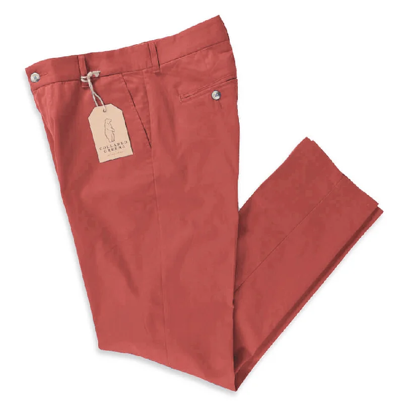 men's twill vests-Lowcountry: Khakis - Sunset Red