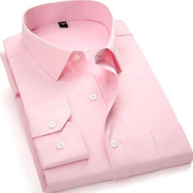 men's denim sweaters-Basic Pink Dress Shirt | Modern Fit | Sizes 38-48