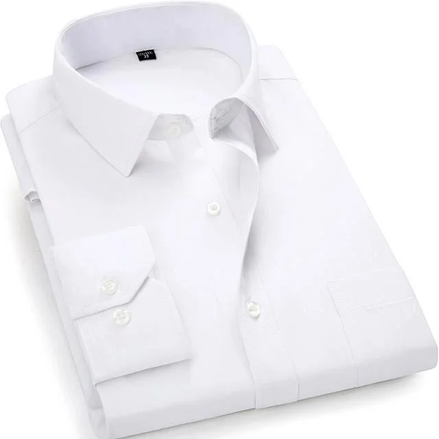 men's leather sweaters-Basic White Dress Shirt | Modern Fit | Sizes 38-48