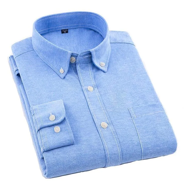 men's softshell tees-Plain Blue Oxford Dress Shirt | Regular Fit | Sizes 38-44