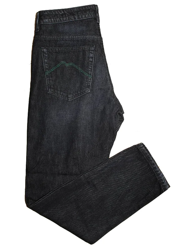 men's slim fit shorts-E. Marinella Jeans Black Hand Made Denim Jeans 34 Milano Zip Fly SALE