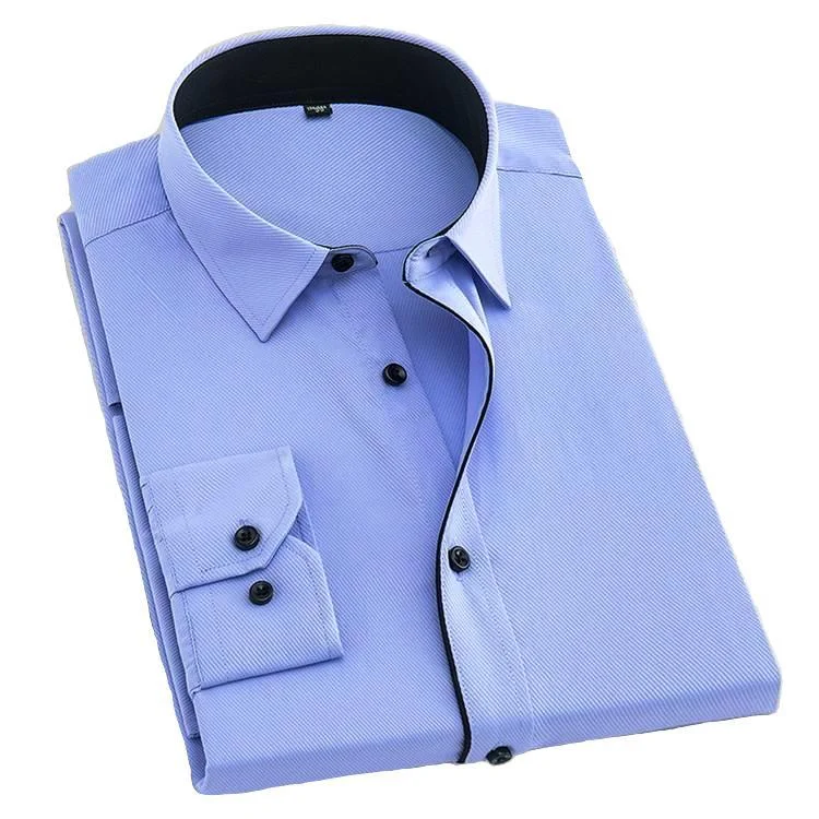 men's ribbed vests-Formal Blue Dress Shirt | Modern Fit | Sizes 38-48