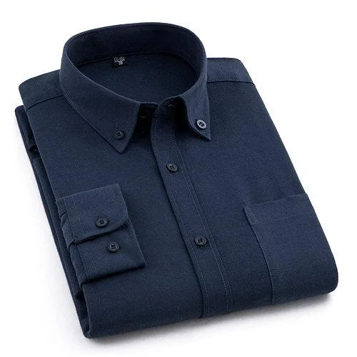 men's hiking jackets-Plain Oxford Blue Dress Shirt | Regular Fit | Sizes 38-44