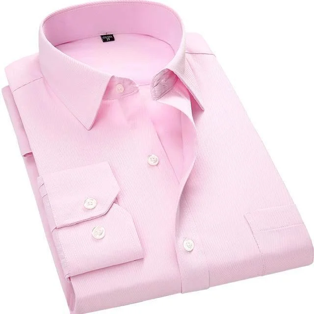 men's wool jackets-Pink Twill Dress Shirt | Modern Fit | Sizes 38-48