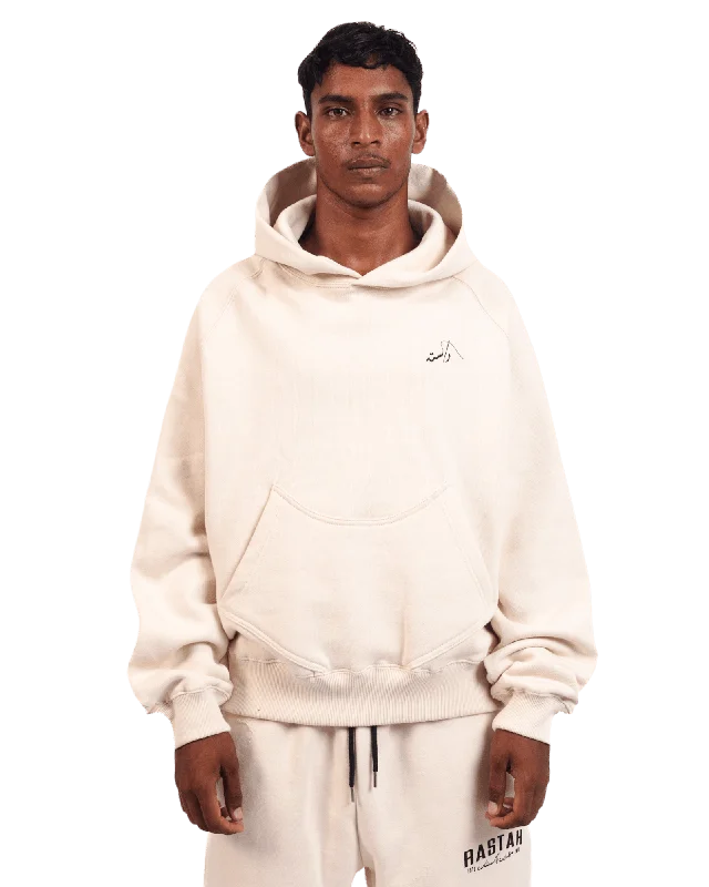 men's dress loafers-BEIGE LOGO HOODIE (v2)