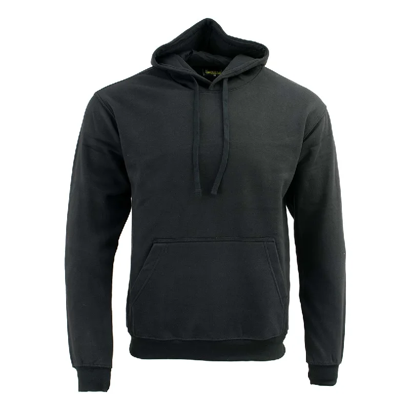 men's slim jackets-Biker Clothing Co. BCC118027 Men's Classic Black Pullover Hoodie Sweater