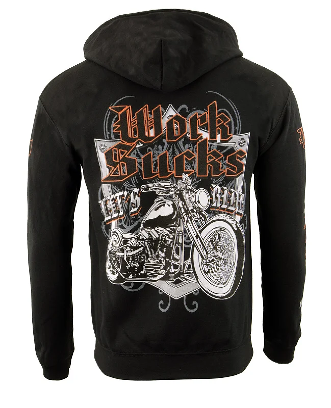 men's dress pants-Biker Clothing Co. BCC118004 Men's Black 'Work Sucks-Lets Ride' Motorcycle Hoodie