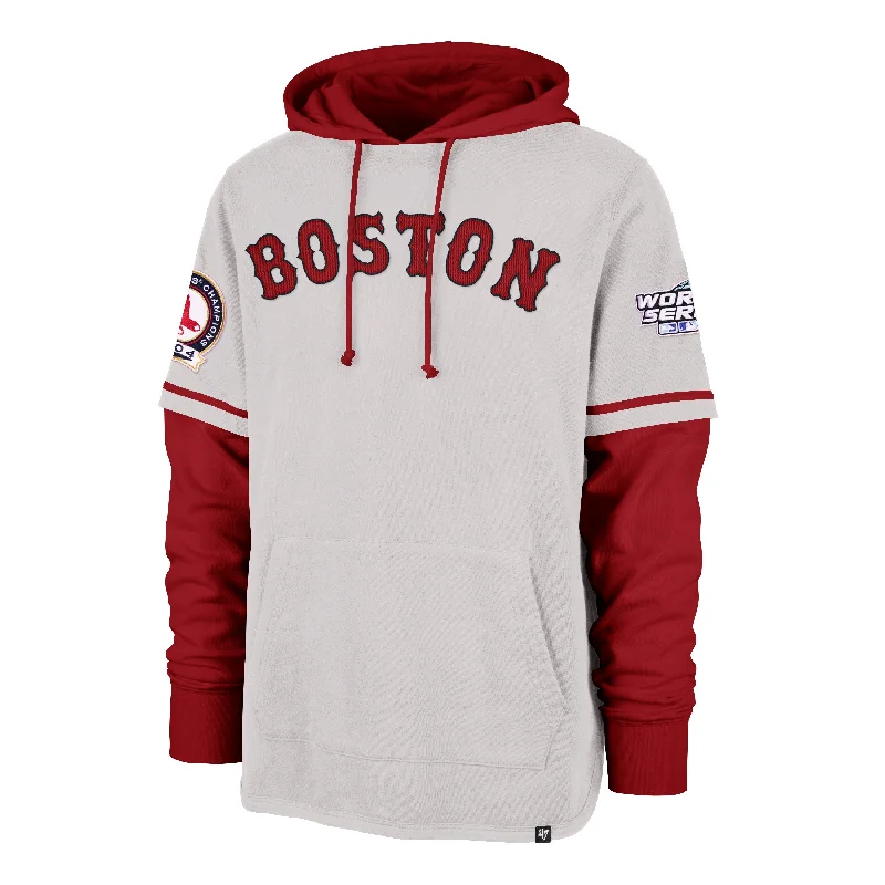 men's wool hoodies-BOSTON RED SOX COOPERSTOWN 2004 WORLD SERIES TRIFECTA '47 SHORTSTOP PULLOVER HOOD