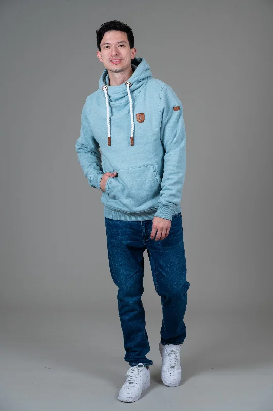 men's classic hoodies-Cascade Aqua Hoodie