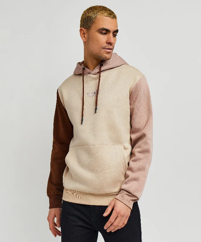 men's bomber jackets-Cross Block Hoodie - Cream