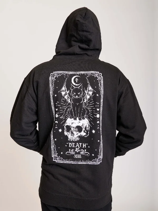 men's slim tees-Death Tarot Zip Up Hoodie