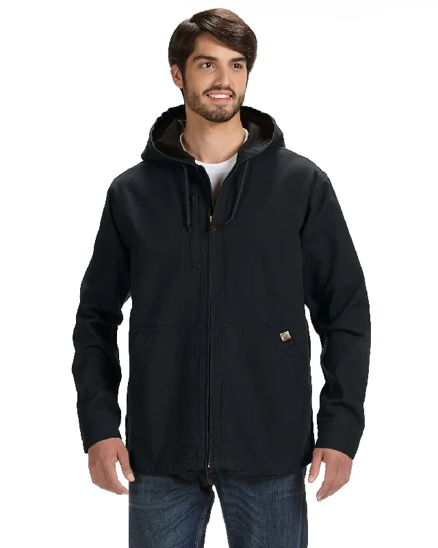 men's wool blazers-Dri Duck Men's 100% Cotton 12 oz. Canvas/Polyester Thermal Lining Hooded Tall Laredo Jacket