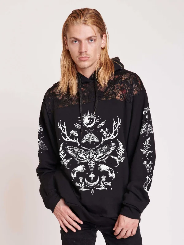 men's cotton polos-Forest Witch Lace Hoodie