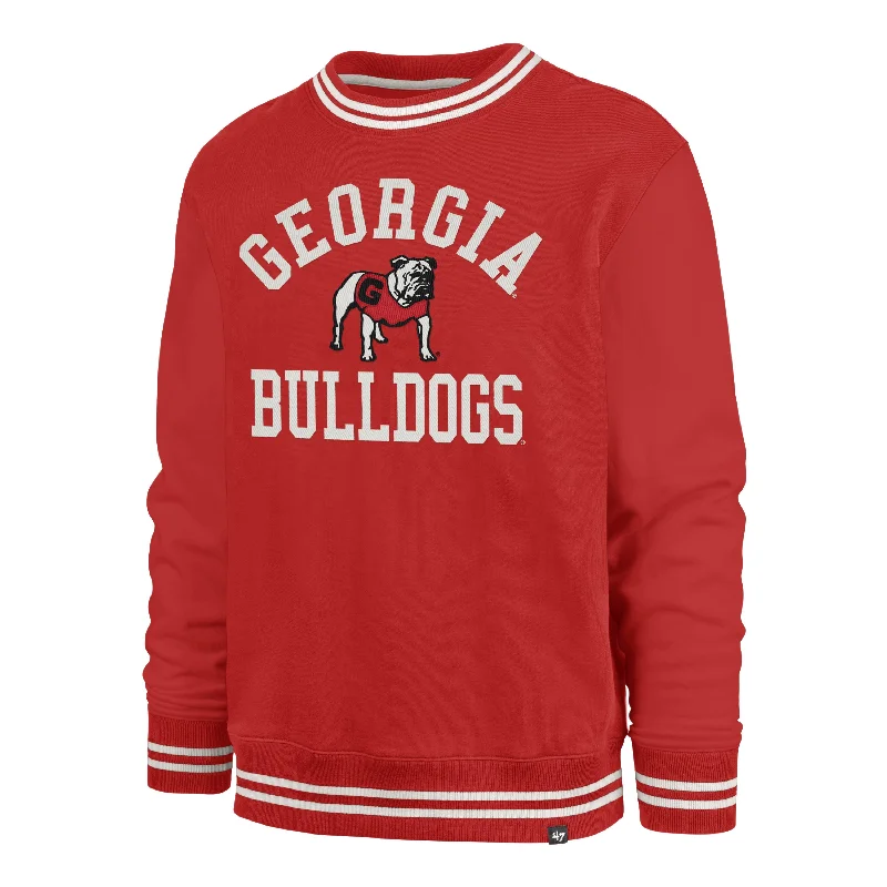 men's ribbed sweaters-GEORGIA BULLDOGS CLUBHOUSE VIEW '47 SIERRA CREW