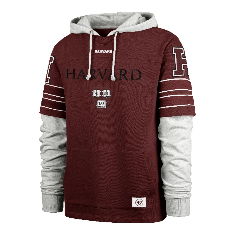 men's athletic tees-HARVARD CRIMSON GRIDIRON BLITZ '47 CORNERBACK LACER