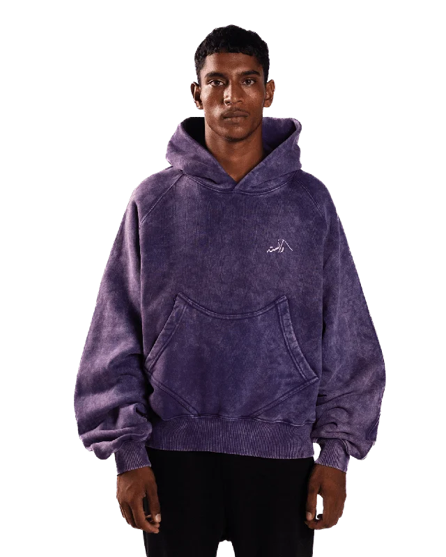 men's casual tees-WASHED PURPLE MADE IN PAK HOODIE (v2)