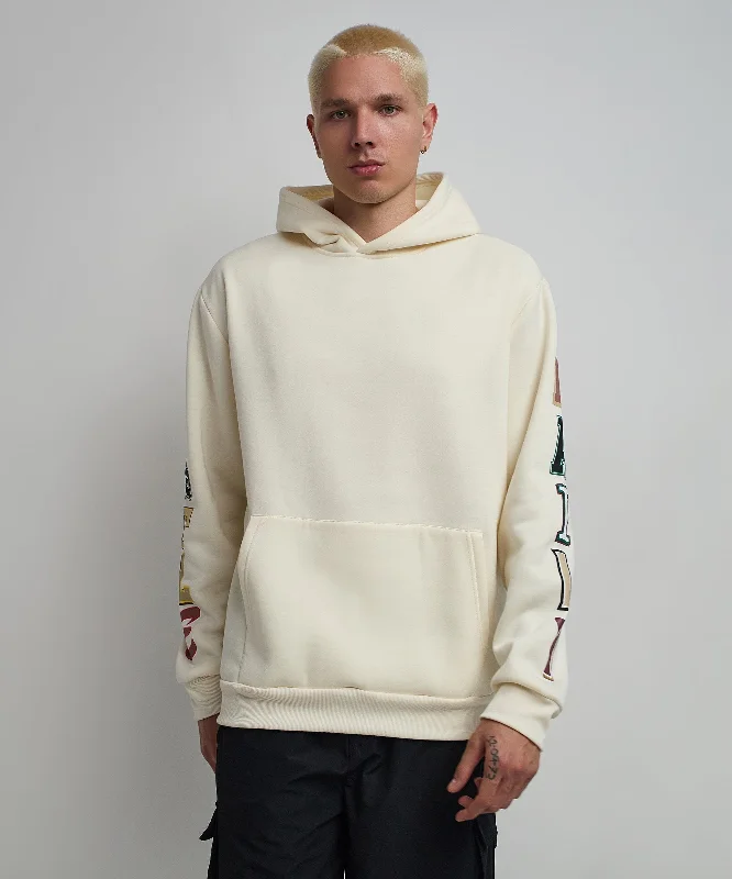 men's shawl collar sweaters-Hustle Daily Hoodie - Cream