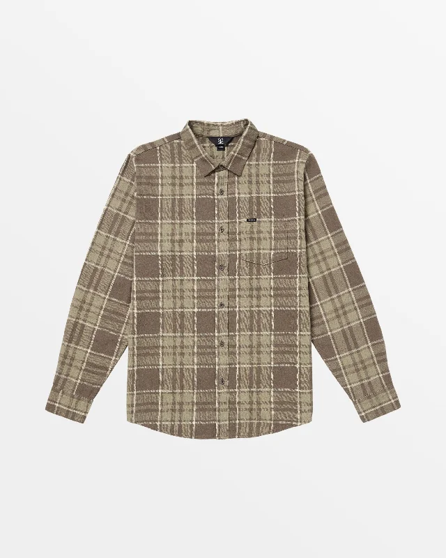 men's lightweight sweaters-Leland Flannel Long Sleeve Shirt - Mushroom