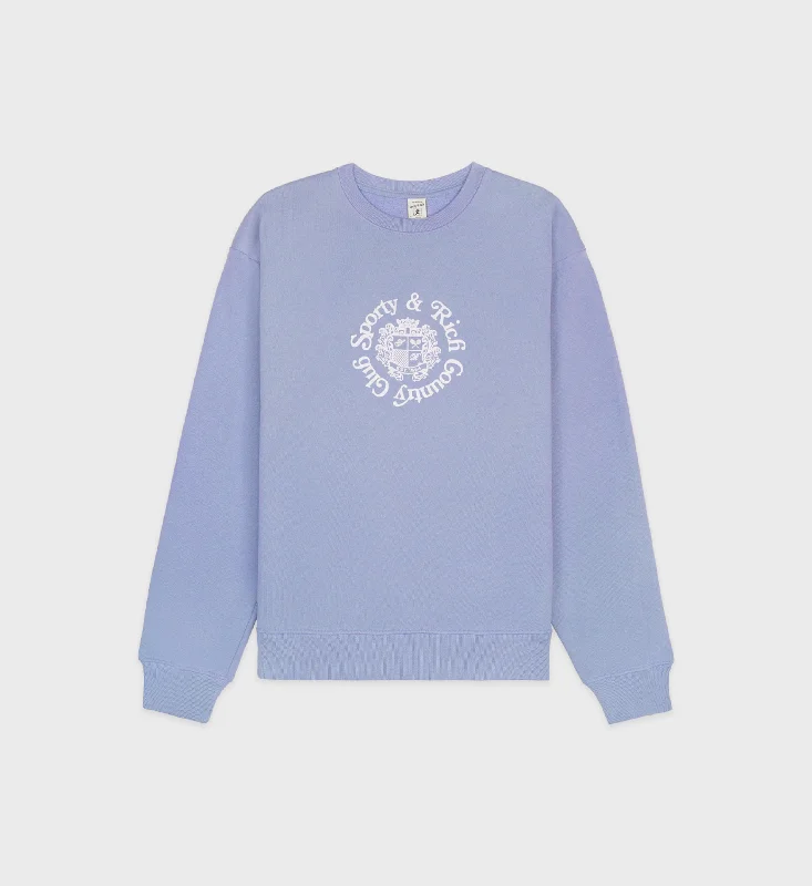 men's athletic sweaters-Monte Carlo Crewneck - Periwinkle/White