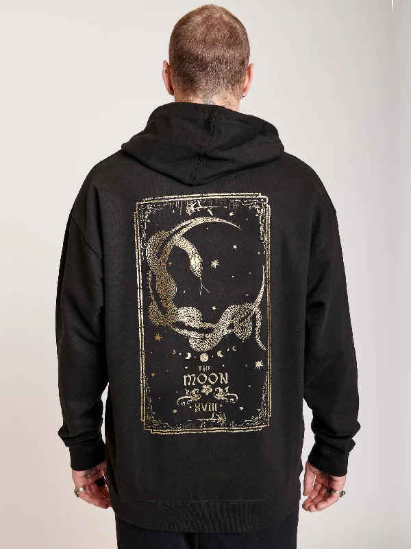 men's wool tees-Moon Tarot Gold Foil Unisex Hoodie