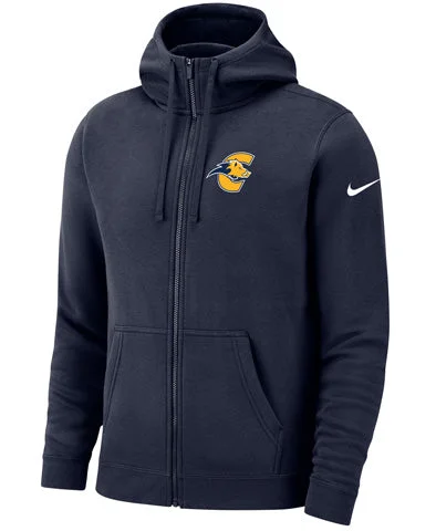 men's casual hoodies-Nike Club Fleece Full Zip Hoodie