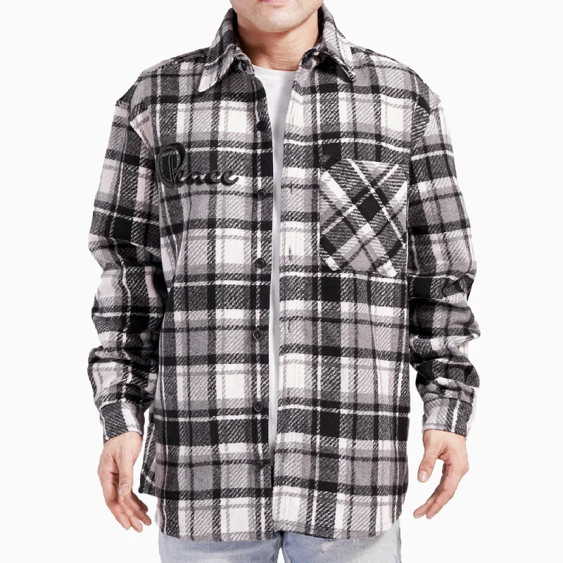 men's slim shorts-Men's Flying Dead Heavy Flannel Shirt