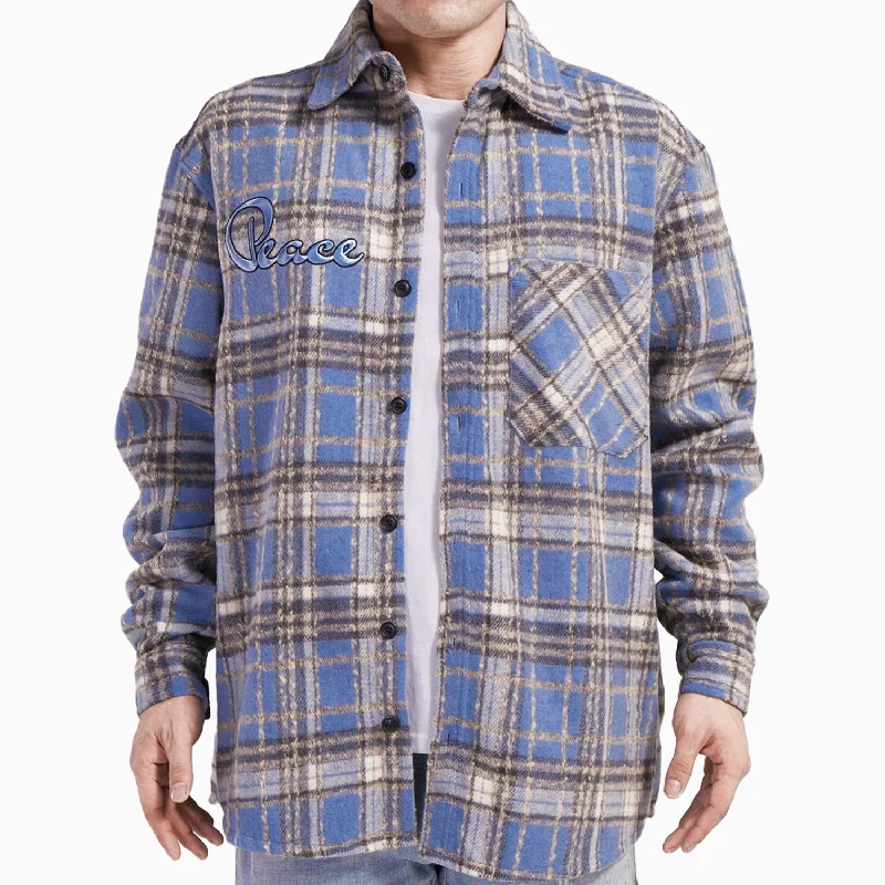 men's plaid polos-Men's Peace Heavy Flannel Shirt