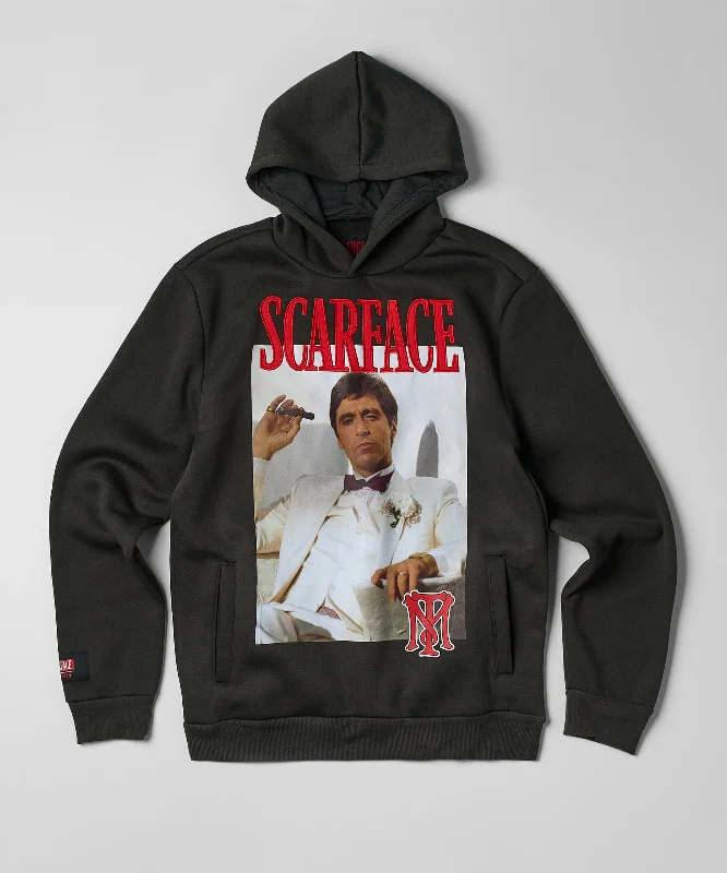 men's crew neck sweaters-Scarface White Suit Hoodie - Charcoal