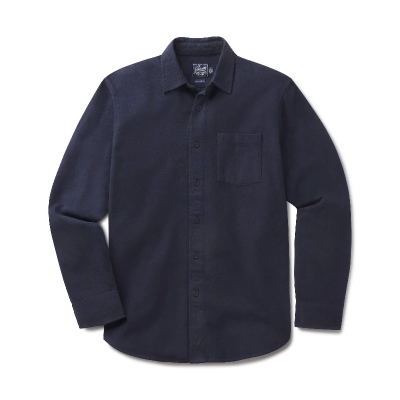 men's printed shirts-Belvedere Heather Lux Flannel - Blueberry