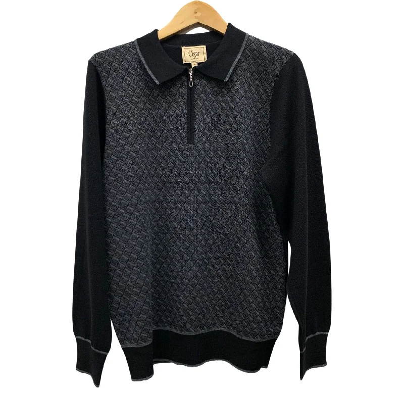 men's relaxed blazers-Berragamo P-312 Sweater - Black