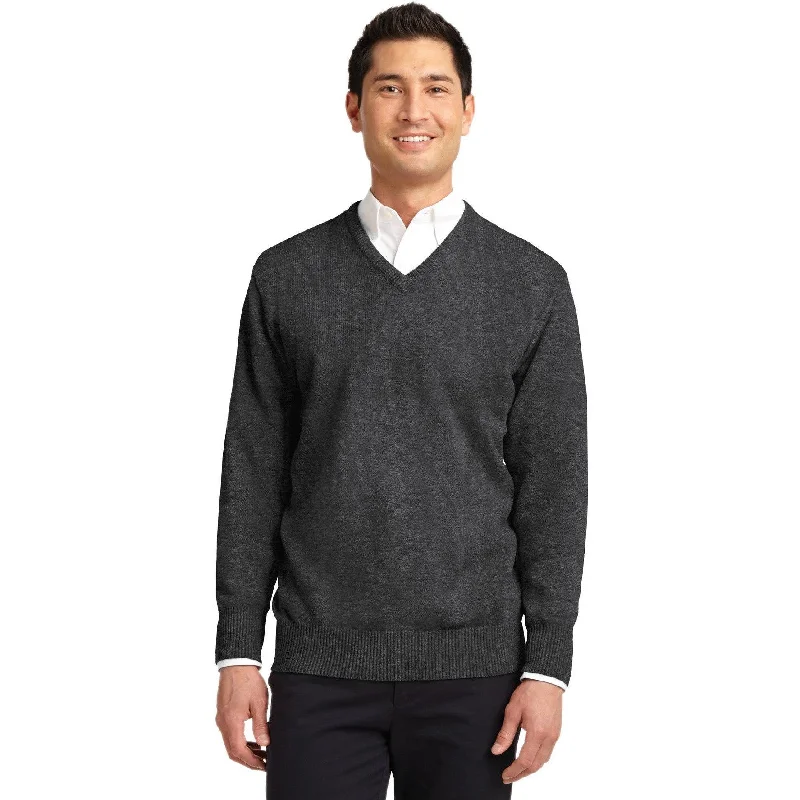 men's lightweight jackets-CLOSEOUT - Port Authority Value V-Neck Sweater