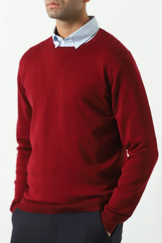 men's checkered sweaters-CREW NECK SWEATER