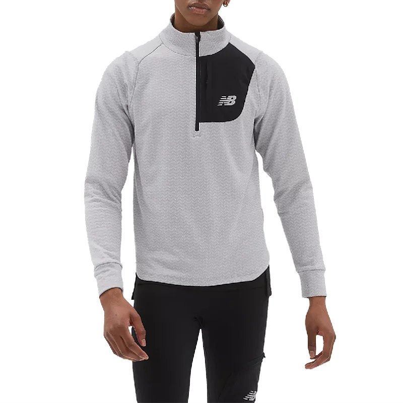 men's slim sweaters-Men's NB Heat Grid 1/2 Zip