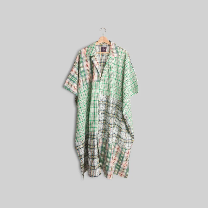 men's checkered sweaters-Patchwork Cotton Kaftan