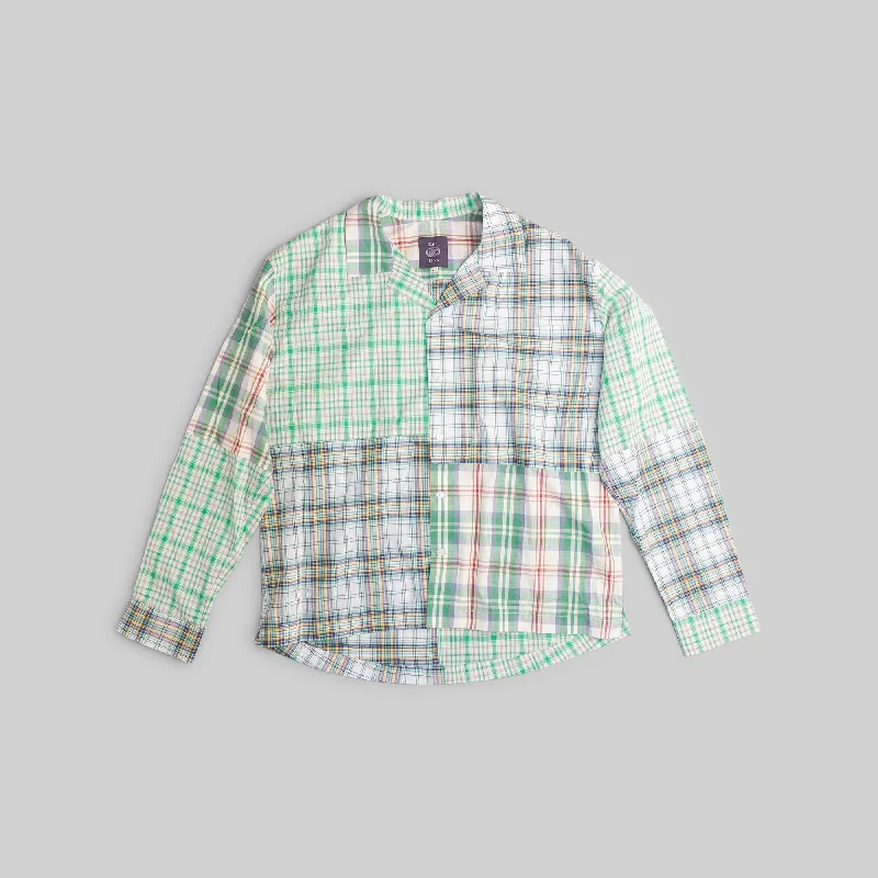 men's softshell tees-Patchwork Cotton Shirt