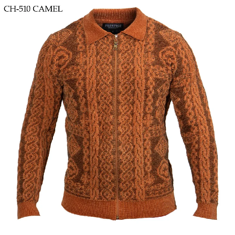 men's athletic socks-Prestige CH-510 Long Sleeve Sweater - Camel