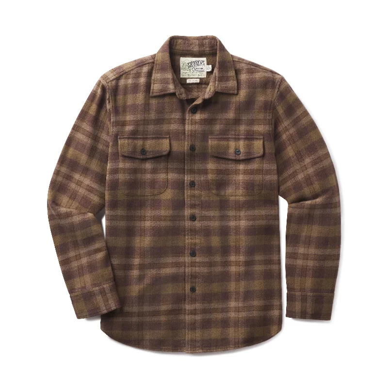 men's gingham shirts-Scarboro Heritage Heavy Flannel - Olive Loden