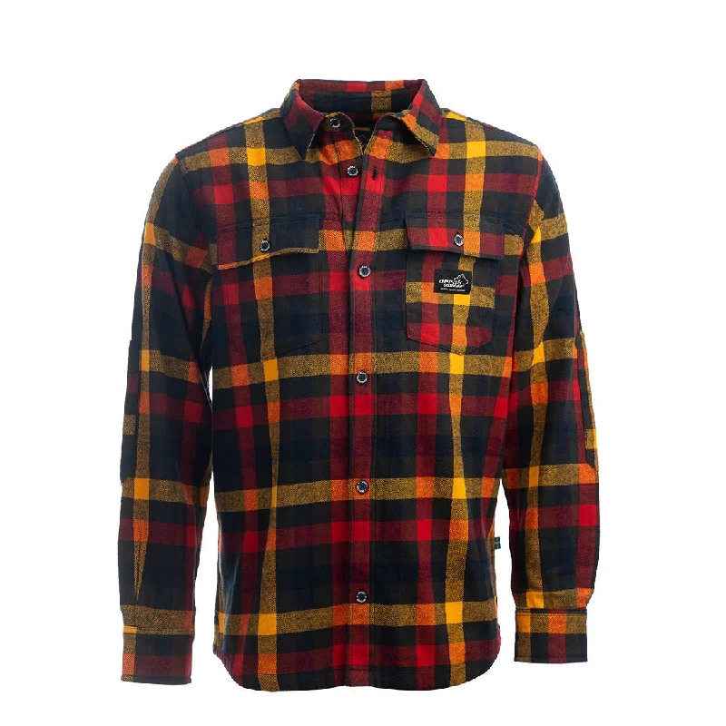 men's hiking sweaters-Canada Flannel Long-Sleeve Men's (Navy)