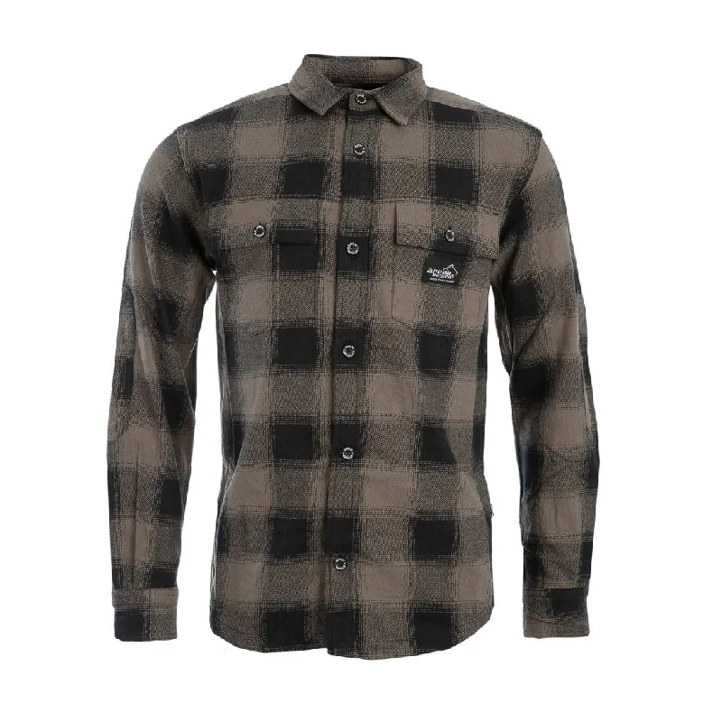 men's plaid sweaters-Canada Flannel Long-Sleeve Men's (Brown)