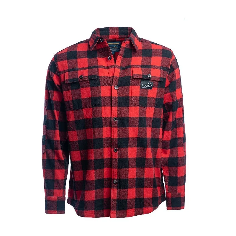 men's striped jackets-Canada Flannel Long-Sleeve Men's (Red)