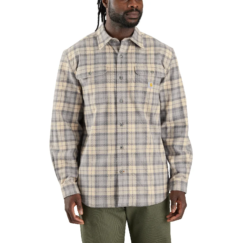 men's slim polos-Carhartt Heavyweight Flannel Plaid Long Sleeve - Mens