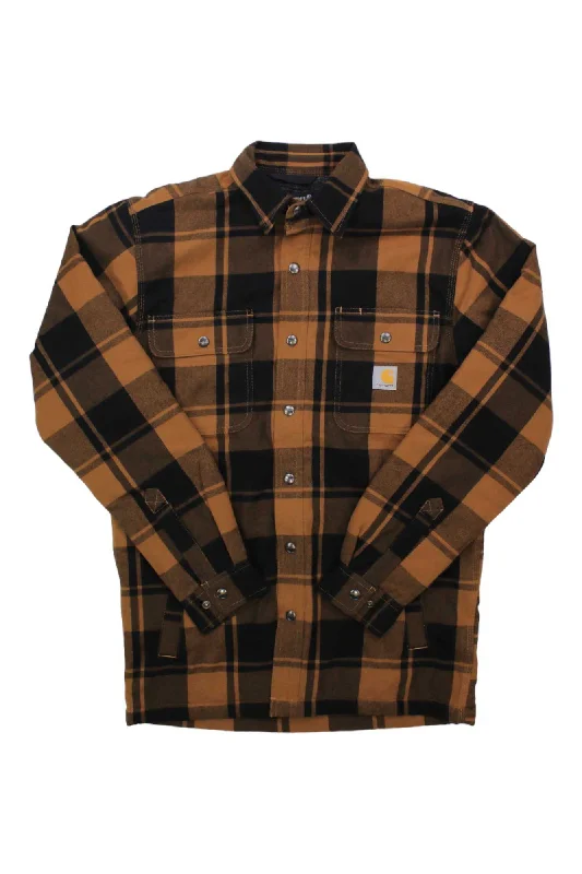 men's twill vests-Carhartt Mens Relaxed Fit Flannel Sherpa-Lined Shirt Jac