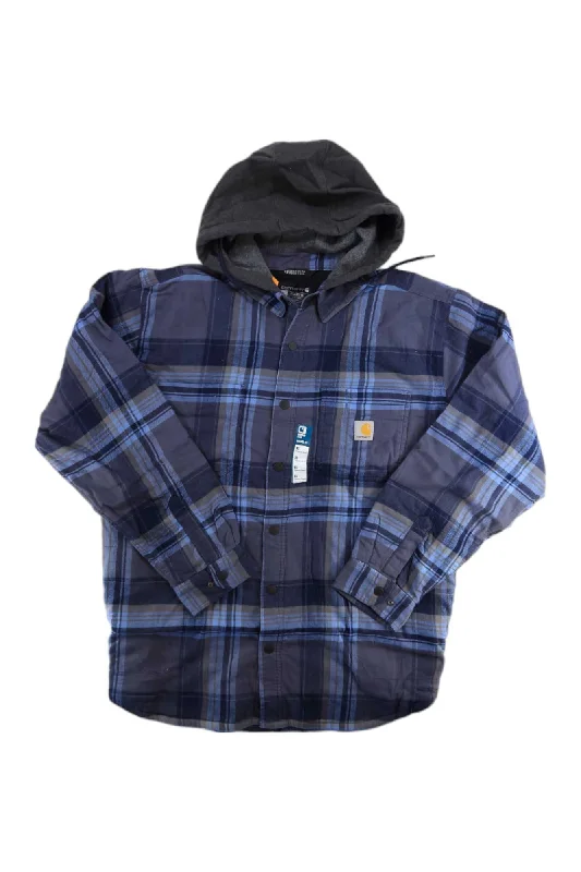 men's plaid hoodies-Carhartt Men's Rugged Flex Relaxed Fit Flannel Fleece Lined Hooded Shirt Jac